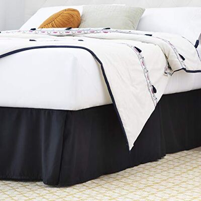 Linenspa Cache-sommier plissé en microfibre de 35,6 cm, résistant aux plis et à la décoloration, lavable en machine, facile à utiliser, grand lit, noir Linenspa Cache-sommier plissé en microfibre de 35,6 cm, résistant aux plis et à la décoloration, lavable en machine, facile à utiliser, grand lit, noir