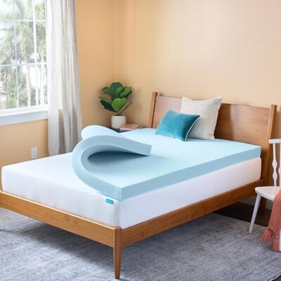Linenspa Surmatelas en mousse à mémoire de forme pour grand lit – Mousse à mémoire de forme infusée de gel de 10,2 cm – Sensation pelucheuse – Refroidissement et soulagement de la pression – Certifié Linenspa Surmatelas en mousse à mémoire de forme pour grand lit – Mousse à mémoire de forme infusée de gel de 10,2 cm – Sensation pelucheuse – Refroidissement et soulagement de la pression – Certifié