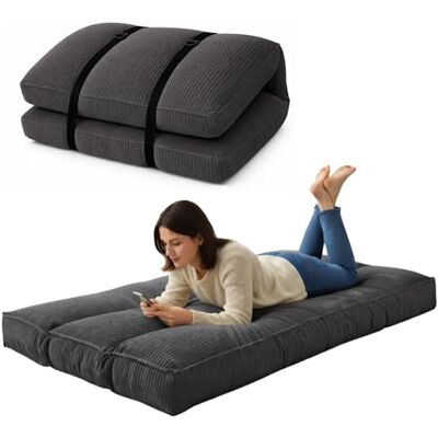 bananair Futon pour 1 personne Épais et confortable Housse lavable Idéal comme matelas de sol pliable Matelas japonais Sangle de rangement incluse (90 × 190 cm, gris foncé) bananair Futon pour 1 personne Épais et confortable Housse lavable Idéal comme matelas de sol pliable Matelas japonais Sangle de rangement incluse (90 × 190 cm, gris foncé)