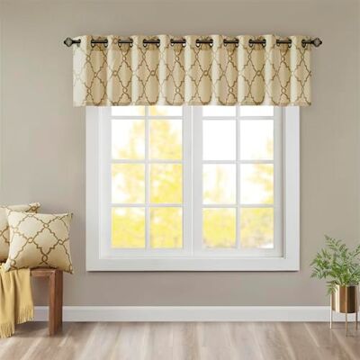 Madison Park Saratoga Cantonnière à œillets pour salon, chambre à coucher et cuisine, 127 x 45,7 cm, beige/doré Madison Park Saratoga Cantonnière à œillets pour salon, chambre à coucher et cuisine, 127 x 45,7 cm, beige/doré