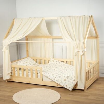 Sevira Kids Set Double Ciel de lit cabane en Gaze de Coton 130x360 cm Made in France Sevira Kids Set Double Ciel de lit cabane en Gaze de Coton 130x360 cm Made in France