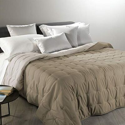 Caleffi 12751 Mia Calduccia Couverture mi-saison pour lit 1 place et demi lit, taupe Caleffi 12751 Mia Calduccia Couverture mi-saison pour lit 1 place et demi lit, taupe