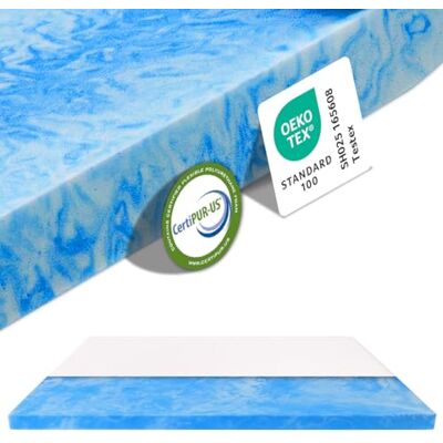 MKS Dream Topper 160 x 200 Matelas en mousse gel 5 cm H3 H4 rafraîchissant Pour les dormeurs latéraux, sur le dos et sur le ventre, idéal pour le boxspring et le lit d'invités MKS Dream Topper 160 x 200 Matelas en mousse gel 5 cm H3 H4 rafraîchissant Pour les dormeurs latéraux, sur le dos et sur le ventre, idéal pour le boxspring et le lit d'invités