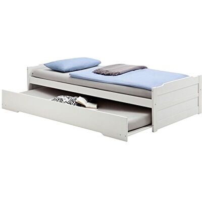 IDIMEX Lit gigogne Lorena 1 Personne tiroir lit Fonctionnel 90 x 190 cm pin Massif lasuré Blanc IDIMEX Lit gigogne Lorena 1 Personne tiroir lit Fonctionnel 90 x 190 cm pin Massif lasuré Blanc