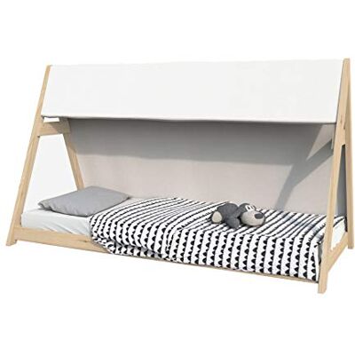 Weber Lit cabane TIPI 70x140 + 1 toile + 1 sommier/Naturel Weber Lit cabane TIPI 70x140 + 1 toile + 1 sommier/Naturel