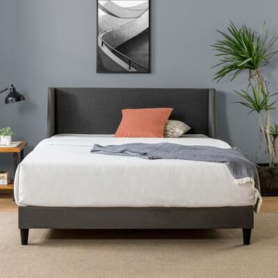 Zinus Cadre de lit Plateforme rembourré Evelyn 25 cm avec tête de lit Large à Oreilles, Support de Lattes en Bambou, pour Adultes, Enfants, Adolescents, Assemblage Facile, 90 x 190 cm, Gris foncé Zinus Cadre de lit Plateforme rembourré Evelyn 25 cm avec tête de lit Large à Oreilles, Support de Lattes en Bambou, pour Adultes, Enfants, Adolescents, Assemblage Facile, 90 x 190 cm, Gris foncé