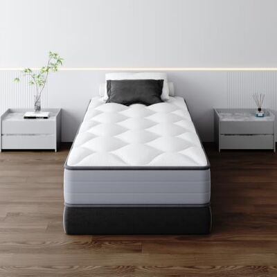 TEENO Matelas 90x190 cm Ressorts Ensaches, Matelas à mémoire de Forme et Ressorts,Matelas Ergonomique,Respirant,Hypoallergénique,Confort Ultra Moelleux,Soutien à Haut Rebond,90 x 190 x 20cm TEENO Matelas 90x190 cm Ressorts Ensaches, Matelas à mémoire de Forme et Ressorts,Matelas Ergonomique,Respirant,Hypoallergénique,Confort Ultra Moelleux,Soutien à Haut Rebond,90 x 190 x 20cm
