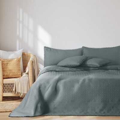 AmeliaHome Narzuta Na Łóżko Z Pomponami 260X280 - Couverture AmeliaHome Narzuta Na Łóżko Z Pomponami 260X280 - Couverture