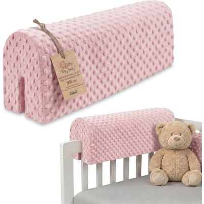 Totsy Baby Tour de lit bébé respirant 90 cm contour de lits pour tout-petits protege enfant barreaux ou barriere bebe tours Mousse berceau protection Minky Oeko-Tex Rose Totsy Baby Tour de lit bébé respirant 90 cm contour de lits pour tout-petits protege enfant barreaux ou barriere bebe tours Mousse berceau protection Minky Oeko-Tex Rose