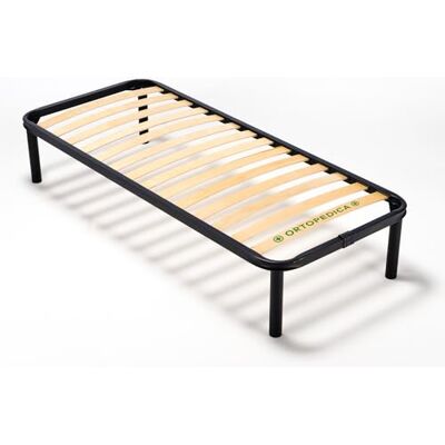 EvergreenWeb Lit simple avec sommier à lattes 90 x 190 cm avec lattes orthopédiques en bois, cadre en fer renforcé de 4 pieds, châssis rétractable pour tous types de lits et matelas EvergreenWeb Lit simple avec sommier à lattes 90 x 190 cm avec lattes orthopédiques en bois, cadre en fer renforcé de 4 pieds, châssis rétractable pour tous types de lits et matelas