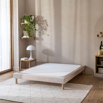 Terre de Nuit Cache-sommier Coton Jersey Beige 120x190 à 130x200 Terre de Nuit Cache-sommier Coton Jersey Beige 120x190 à 130x200