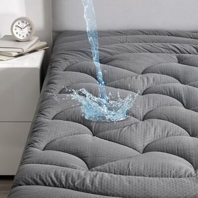 Zone Surmatelas imperméable Gris, surmatelas Doux en Relief de qualité supérieure, Housse de Protection de Matelas matelassée avec Poche Profonde élastique (Gris, lit Simple) Zone Surmatelas imperméable Gris, surmatelas Doux en Relief de qualité supérieure, Housse de Protection de Matelas matelassée avec Poche Profonde élastique (Gris, lit Simple)