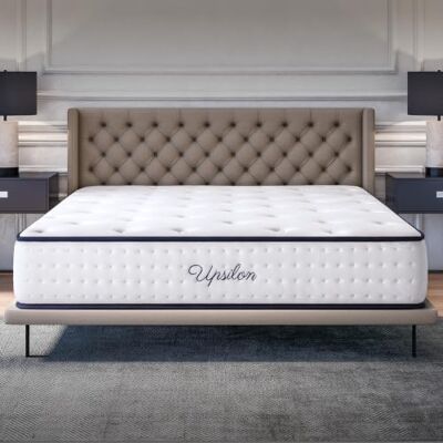 COSMOS Upsilon Matelas 160x200-26 cm Mémoire de Forme + Blue Latex Mousse HR Confort Mi-Ferme 7 Zones Réversible Hypoallergénique COSMOS Upsilon Matelas 160x200-26 cm Mémoire de Forme + Blue Latex Mousse HR Confort Mi-Ferme 7 Zones Réversible Hypoallergénique
