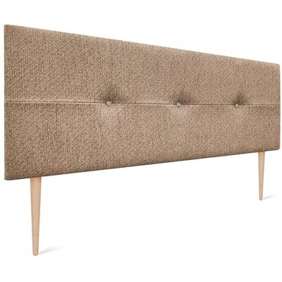 DHOME Tête de Lit en Tissu Luxury avec Boutons et Pieds Tête de Lit Rembourrée pour Chambre Moderne Top Tendance (Golden Wood, 135cm) DHOME Tête de Lit en Tissu Luxury avec Boutons et Pieds Tête de Lit Rembourrée pour Chambre Moderne Top Tendance (Golden Wood, 135cm)