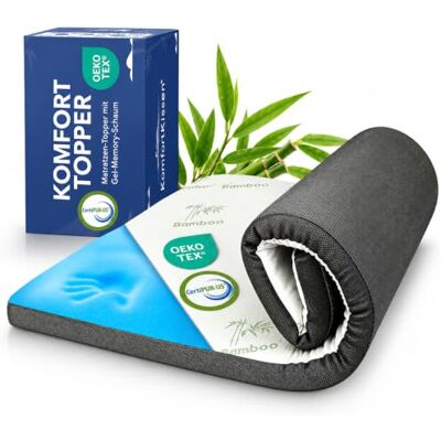 MKS Surmatelas H3 100 x 200 cm Mousse Gel Mousse à mémoire de forme 7 cm Pour les personnes dormant sur le côté, le dos et le ventre, idéal pour les lits continentaux et les chambres à coucher MKS Surmatelas H3 100 x 200 cm Mousse Gel Mousse à mémoire de forme 7 cm Pour les personnes dormant sur le côté, le dos et le ventre, idéal pour les lits continentaux et les chambres à coucher