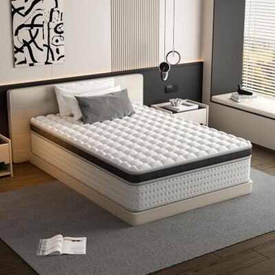 TEENO Matelas Hybride 120x190x30 cm Mousse à mémoire de Forme Ressorts Ensachés Hypoallergénique Anti-Pilling TEENO Matelas Hybride 120x190x30 cm Mousse à mémoire de Forme Ressorts Ensachés Hypoallergénique Anti-Pilling