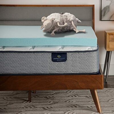 Serta ThermaGel Memory Foam Double XL Surmatelas Bleu Serta ThermaGel Memory Foam Double XL Surmatelas Bleu