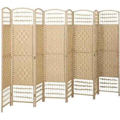 HOMCOM Paravent en Bois 320 x 170 cm Pliable 8 Panneaux Intérieur Naturel HOMCOM Paravent en Bois 320 x 170 cm Pliable 8 Panneaux Intérieur Naturel