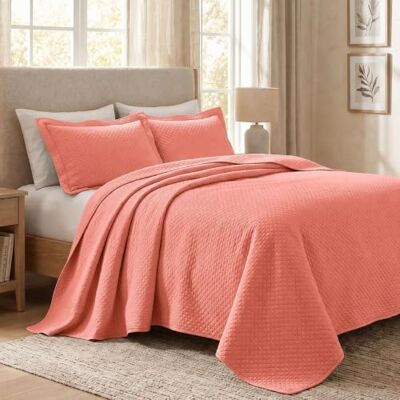 Superior Couvre-lit en coton, corail, grand lit Superior Couvre-lit en coton, corail, grand lit