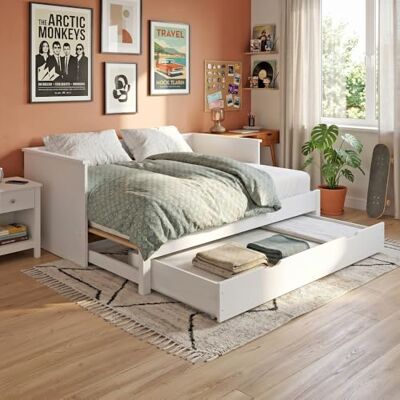 Weber Banquette extensible MONA 80x200 cm + 2 sommiers + 1 tiroir / Blanc Weber Banquette extensible MONA 80x200 cm + 2 sommiers + 1 tiroir / Blanc