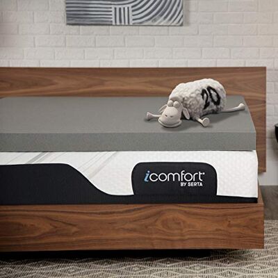 Serta Carbon Dream Surmatelas en mousse à mémoire de forme, lit simple, gris Serta Carbon Dream Surmatelas en mousse à mémoire de forme, lit simple, gris