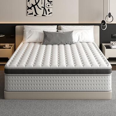 TEENO Matelas Hybride 140x200x25 cm Mousse à mémoire de Forme Ressorts Ensachés Hypoallergénique Anti-Pilling TEENO Matelas Hybride 140x200x25 cm Mousse à mémoire de Forme Ressorts Ensachés Hypoallergénique Anti-Pilling