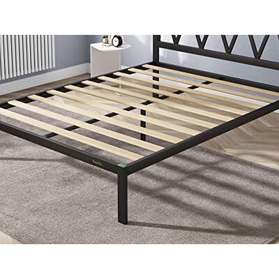 Novilla Cadre de lit Plateforme en métal 30cm, Sommier, avec 5 Pieds Hauts et tête de lit, Rangement sous Le lit, Support à Lattes en Bois,Assemblage Facile,120 x 190 cm, Noir Novilla Cadre de lit Plateforme en métal 30cm, Sommier, avec 5 Pieds Hauts et tête de lit, Rangement sous Le lit, Support à Lattes en Bois,Assemblage Facile,120 x 190 cm, Noir