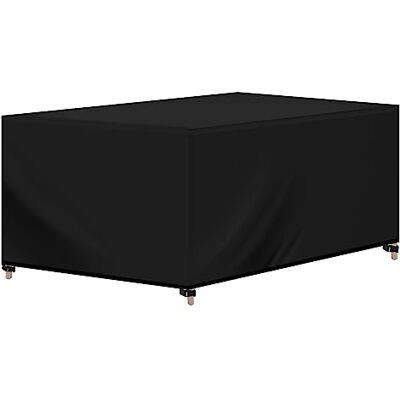 WOLTU Housse pour meubles de jardin en Oxford 420D, couverture extérieure avec cordon de serrage, imperméable anti-UV, housse pour table et chaises d'extérieur, 250 x 210 x 90 cm, noir WOLTU Housse pour meubles de jardin en Oxford 420D, couverture extérieure avec cordon de serrage, imperméable anti-UV, housse pour table et chaises d'extérieur, 250 x 210 x 90 cm, noir