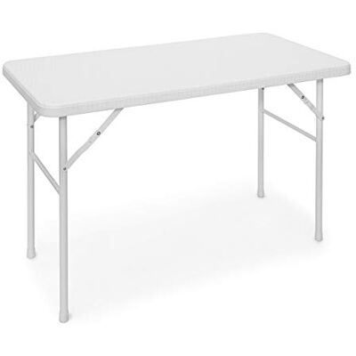 Relaxdays Table pliante de jardin BASTIAN, pour le camping, pratique, H x L x P : 74 x 121,5 x 61,5 cm, blanc Relaxdays Table pliante de jardin BASTIAN, pour le camping, pratique, H x L x P : 74 x 121,5 x 61,5 cm, blanc