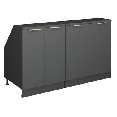 Vicco Ensemble de meuble sous pente Rion Anthracite-or/Anthracite L140 x P60 cm , Lot de 2, gain de place pour les pièces mansardées Vicco Ensemble de meuble sous pente Rion Anthracite-or/Anthracite L140 x P60 cm , Lot de 2, gain de place pour les pièces mansardées