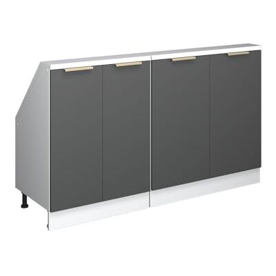 Vicco Ensembles de meuble de rangement sous pente Rion, Anthracite-or/Blanc L140 x P46 cm , Lot de 2, gain de place pour les pièces mansardées Vicco Ensembles de meuble de rangement sous pente Rion, Anthracite-or/Blanc L140 x P46 cm , Lot de 2, gain de place pour les pièces mansardées