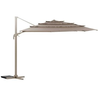 Hespéride Parasol Déporté Rectangulaire Melhia Lin 4 x 3 m Aluminium Anti Rouille, Rotatif 360°, Inclinable Pour Jardin, Terrasse Hespéride Parasol Déporté Rectangulaire Melhia Lin 4 x 3 m Aluminium Anti Rouille, Rotatif 360°, Inclinable Pour Jardin, Terrasse