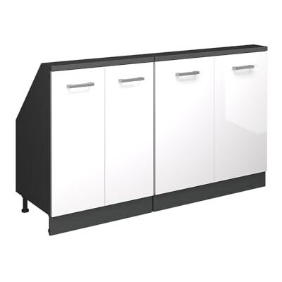 Vicco Ensemble de meuble sous pente Rion Blanc Brillant/Anthracite Vicco Ensemble de meuble sous pente Rion Blanc Brillant/Anthracite
