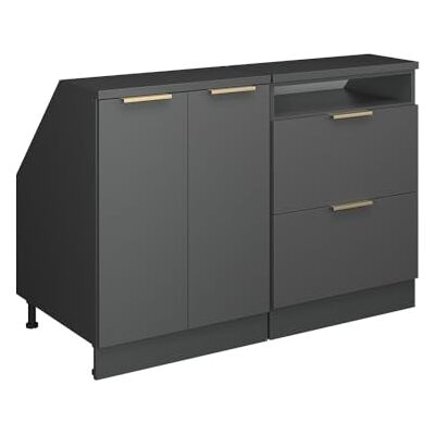 Vicco Ensemble de meuble sous pente Rion Anthracite-or/Anthracite L120 x P60 cm , Lot de 2, gain de place pour les pièces mansardées Vicco Ensemble de meuble sous pente Rion Anthracite-or/Anthracite L120 x P60 cm , Lot de 2, gain de place pour les pièces mansardées