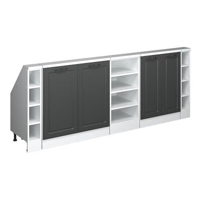 Vicco Ensemble de meuble sous pente Rion Anthracite campagne/Blanc L210 x P46 cm , Lot de 5, gain de place pour les pièces mansardées Vicco Ensemble de meuble sous pente Rion Anthracite campagne/Blanc L210 x P46 cm , Lot de 5, gain de place pour les pièces mansardées