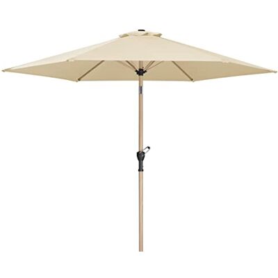 Schneider Sonnenschirm Cordoba, pulverbeschichtetes Stahl-Gestell mit Holzoptik, Bespannung 100% Polyester, 4,12 KG, naturel, 270 cm, Moderne Schneider Sonnenschirm Cordoba, pulverbeschichtetes Stahl-Gestell mit Holzoptik, Bespannung 100% Polyester, 4,12 KG, naturel, 270 cm, Moderne