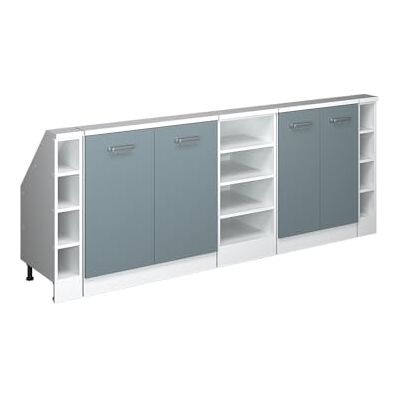 Vicco Ensembles de meuble de rangement sous pente Rion, Bleu-gris/Blanc L210 x P46 cm , Lot de 5, gain de place pour les pièces mansardées Vicco Ensembles de meuble de rangement sous pente Rion, Bleu-gris/Blanc L210 x P46 cm , Lot de 5, gain de place pour les pièces mansardées