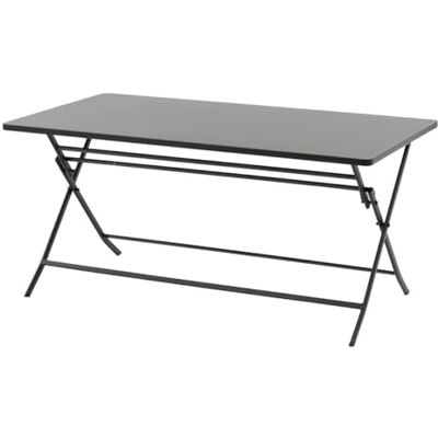 HESPERIDE Hespéride Table de Jardin Pliante Rectangle Greensboro 6 Places Gris Graphite Acier Antirouille Renforcé Mobilier pour Jardin, Balcon, Terrasse HESPERIDE Hespéride Table de Jardin Pliante Rectangle Greensboro 6 Places Gris Graphite Acier Antirouille Renforcé Mobilier pour Jardin, Balcon, Terrasse
