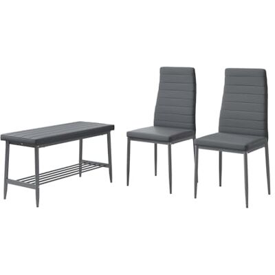 Vicco Banc et chaise "Grand", Gris, 85x46.5cm Set de 3 pièces, pour une utilisation comme ensemble de salle à manger dans la cuisine ou la salle à manger Vicco Banc et chaise "Grand", Gris, 85x46.5cm Set de 3 pièces, pour une utilisation comme ensemble de salle à manger dans la cuisine ou la salle à manger