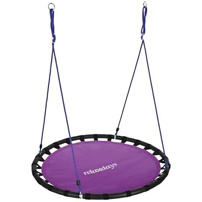 Relaxdays Balançoire nid d'oiseau rond 120 cm à suspendre enfant adulte jardin extérieur 100 kg Relaxdays Balançoire nid d'oiseau rond 120 cm à suspendre enfant adulte jardin extérieur 100 kg