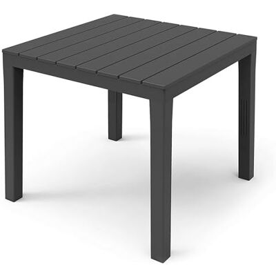 Spetebo Table de jardin carrée en plastique anthracite 78 x 78 cm Table de camping, balcon, terrasse, table de balcon, table de terrasse, jardin extérieur, résistante aux intempéries Spetebo Table de jardin carrée en plastique anthracite 78 x 78 cm Table de camping, balcon, terrasse, table de balcon, table de terrasse, jardin extérieur, résistante aux intempéries