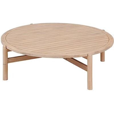 HESPERIDE Hespéride Table basse de Jardin ronde Deona Beige 120 x 38 cm Acacia Mobilier d'Extérieur pour Terrasse Balcon Patio HESPERIDE Hespéride Table basse de Jardin ronde Deona Beige 120 x 38 cm Acacia Mobilier d'Extérieur pour Terrasse Balcon Patio