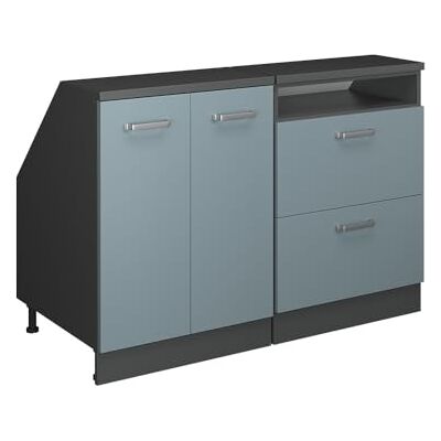 Vicco Ensembles de meuble de rangement sous pente Rion Bleu-gris/Anthracite L120 x P60 cm , Lot de 2, gain de place pour les pièces mansardées Vicco Ensembles de meuble de rangement sous pente Rion Bleu-gris/Anthracite L120 x P60 cm , Lot de 2, gain de place pour les pièces mansardées