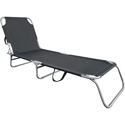 Spetebo Chaise longue à 3 pieds pliable avec sangles de transport, gris foncé, chaise longue relax avec panneau arrière réglable en 4 positions, chaise longue pour camping, jardin, piscine, spa Spetebo Chaise longue à 3 pieds pliable avec sangles de transport, gris foncé, chaise longue relax avec panneau arrière réglable en 4 positions, chaise longue pour camping, jardin, piscine, spa