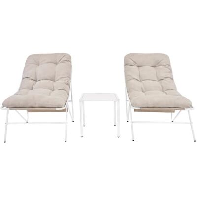 Monster Cable Ensemble Bistro Crème 3 Pièces, 2 Fauteuils Coussins Et Table 2 Fauteuils, Coussins Épais 10 cm, 1 Table Basse, Sièges Incurvés, Pochette, Cadre En Acier, Housse De Pluie Monster Cable Ensemble Bistro Crème 3 Pièces, 2 Fauteuils Coussins Et Table 2 Fauteuils, Coussins Épais 10 cm, 1 Table Basse, Sièges Incurvés, Pochette, Cadre En Acier, Housse De Pluie