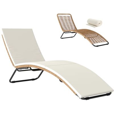 Outsunny Bain de Soleil Résine Tressée Ø4mm Courbe Naturelle Coussin Crème Transat de Jardin Design en S, Structure Robuste Acier, Chaise Longue Extérieure Piscine Terrasse Outsunny Bain de Soleil Résine Tressée Ø4mm Courbe Naturelle Coussin Crème Transat de Jardin Design en S, Structure Robuste Acier, Chaise Longue Extérieure Piscine Terrasse