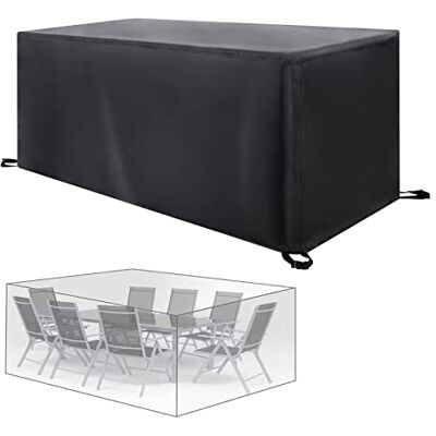 ART Housse pour meubles de jardin, 130 x 80 x 75 cm (L x l x H) Grande housse de table d'extérieur en tissu Oxford 420D très résistant Imperméable, coupe-vent, anti-UV Pour chaise et table en rotin ART Housse pour meubles de jardin, 130 x 80 x 75 cm (L x l x H) Grande housse de table d'extérieur en tissu Oxford 420D très résistant Imperméable, coupe-vent, anti-UV Pour chaise et table en rotin