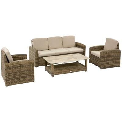 HESPERIDE Hespéride Salon de Jardin Sélénim 5 Places Beige Aluminium, Résine, Tressée Déhoussable, Déperlant Mobilier d'Extérieur pour Jardin, Patio HESPERIDE Hespéride Salon de Jardin Sélénim 5 Places Beige Aluminium, Résine, Tressée Déhoussable, Déperlant Mobilier d'Extérieur pour Jardin, Patio