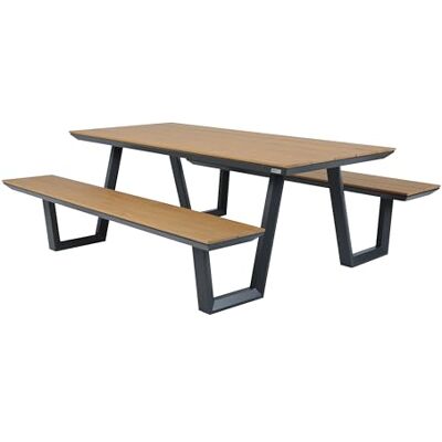 AXI Nori Table de Pique-Nique en teck & Anthracite pour 6 personnes Table de pique-nique/Picnic Table/Banc de pique-nique pour adultes en aluminium & polywood 200 x 190 cm AXI Nori Table de Pique-Nique en teck & Anthracite pour 6 personnes Table de pique-nique/Picnic Table/Banc de pique-nique pour adultes en aluminium & polywood 200 x 190 cm