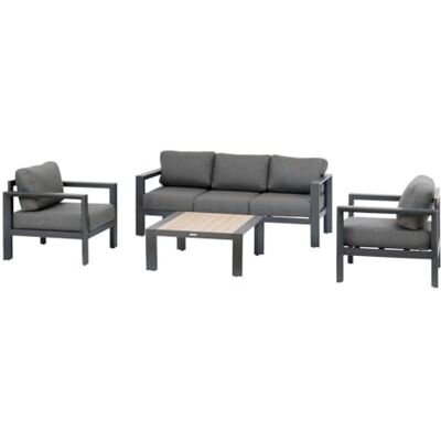 HESPERIDE Salon Bas de Jardin Evasion 5 Places Gris Foncé Aluminium traité Anti-Rouille et Oléfine Coussins Déhoussables, Déperlants Mobilier d'Extérieur pour Jardin, Patio HESPERIDE Salon Bas de Jardin Evasion 5 Places Gris Foncé Aluminium traité Anti-Rouille et Oléfine Coussins Déhoussables, Déperlants Mobilier d'Extérieur pour Jardin, Patio
